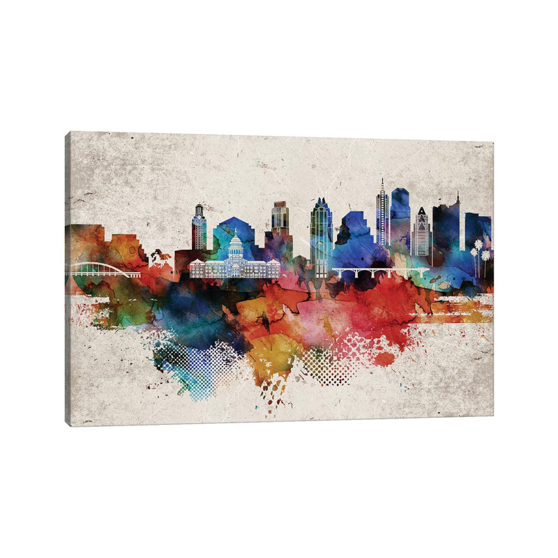 Austin Abstract - Print on Canvas, Wrapped Canvas, 30.48cm H x 45.72cm W x 1.91cm D