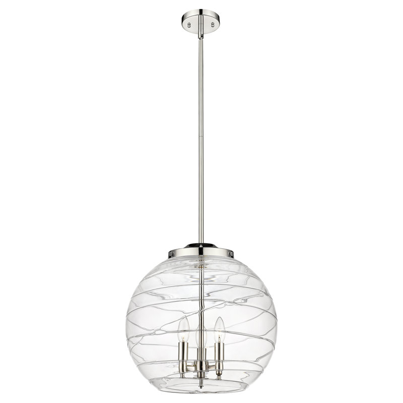 Cindi 1 - Light Single Pendant, 17.13" H x 15.75" W x 15.75" D, Polished Nickel