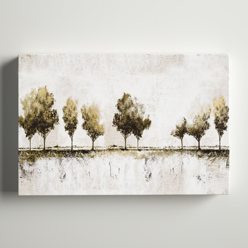 «Black and Gold Trees on Horizon», reproduction sur toile, H 8 po x l 12 po
