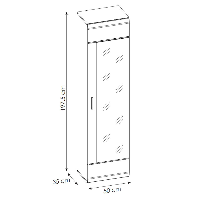 Frangos 1 Door Manufactured Wood Wardrobe