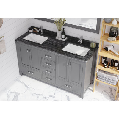 Mariário 60'' Double Bathroom Vanity with Marble Top