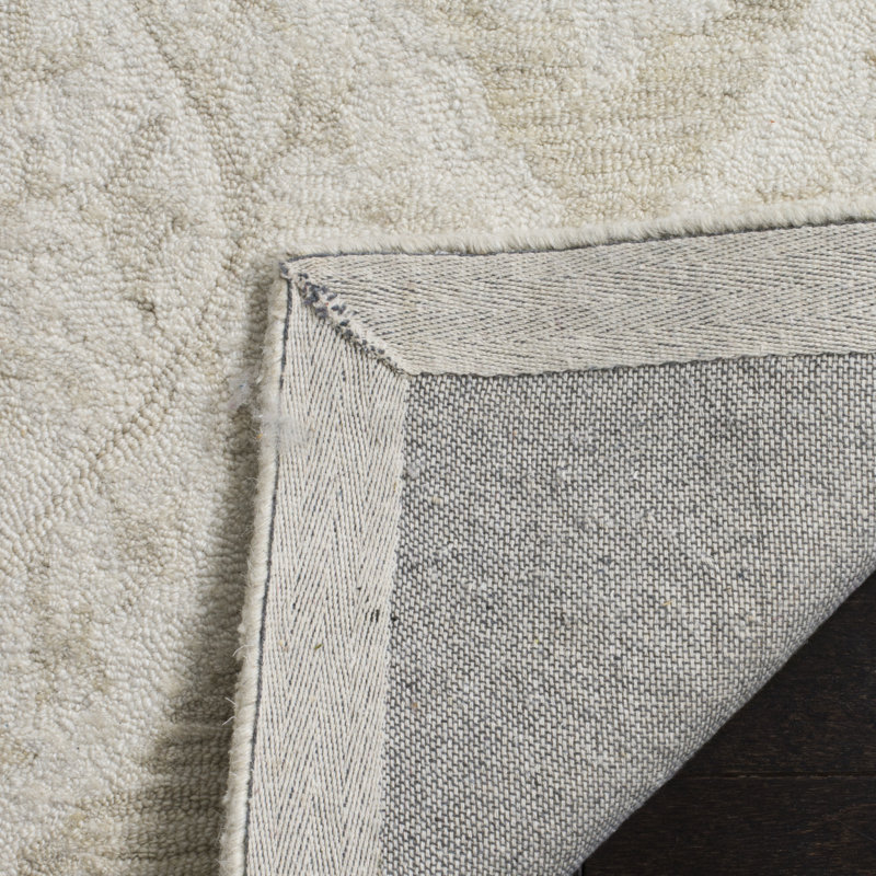 Salerna Micro-Loop Hand Tufted Wool Damask Rug, Rectangle 5' x 8'