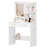 Dressing Table With LED Light, 2 Sockets And 2 USB Ports Dressing Table With 2 Drawers And 4 Open Shelves
