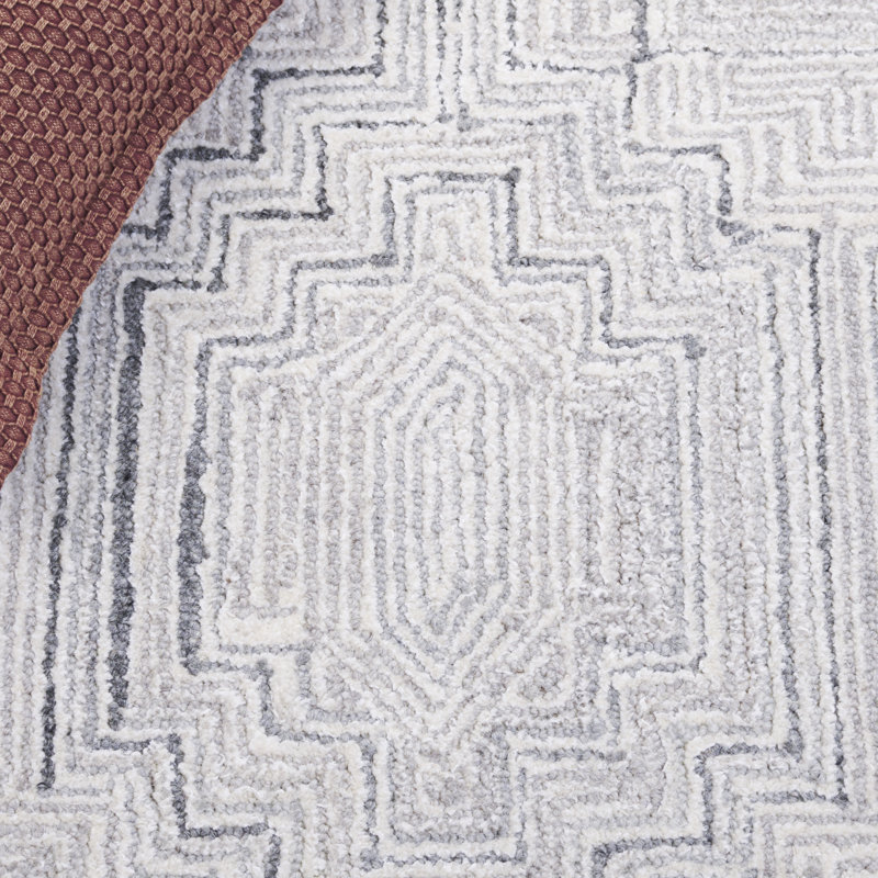 Metro 779 Hand Tufted 60% Wool; 40% Viscose Geometric Rug, Rectangle 5' x 8'