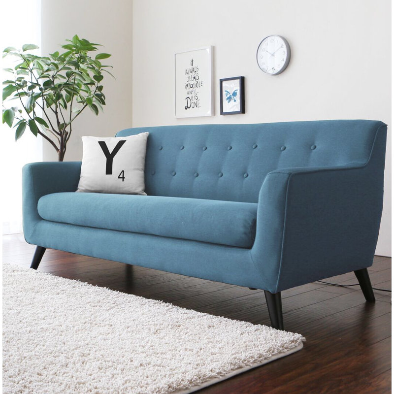 Canapé à accoudoirs carrés 74,8 po, Bleu