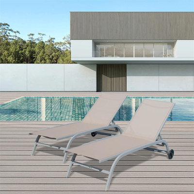 Mehebbet Outdoor Metal Chaise Lounge