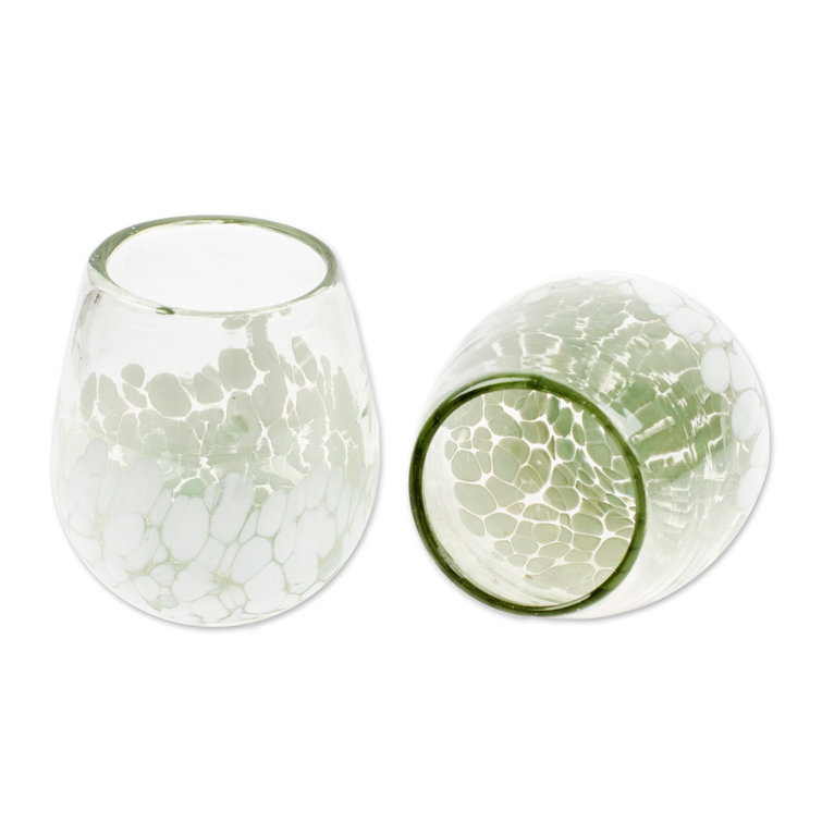 Ivy Bronx Handmade Bright Confetti Handblown Recycled Glass Martini Glasses (Pair) (Set of 2) Ivy Bronx