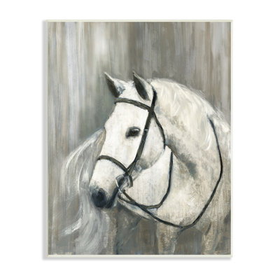 «White Horse Riding Bridle» par Sally Swatland - peinture sur toile