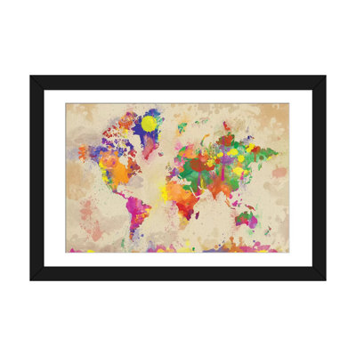 " Watercolor World Map On Old Canvas " by Zaira Dzhaubaeva