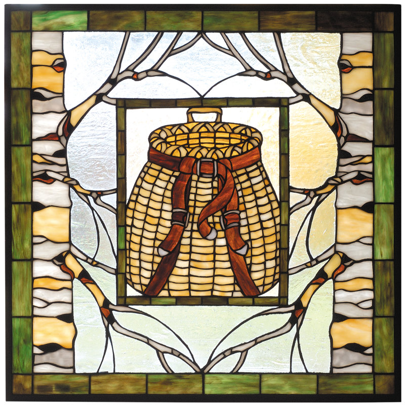 Pack Basket Stained Glass Window