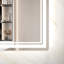 Miroir de salle de bain 60 po x 40 po avec DEL, imperméable, cadre en aluminium, contrôle tactile intelligent, fixation murale pour la salle de bain