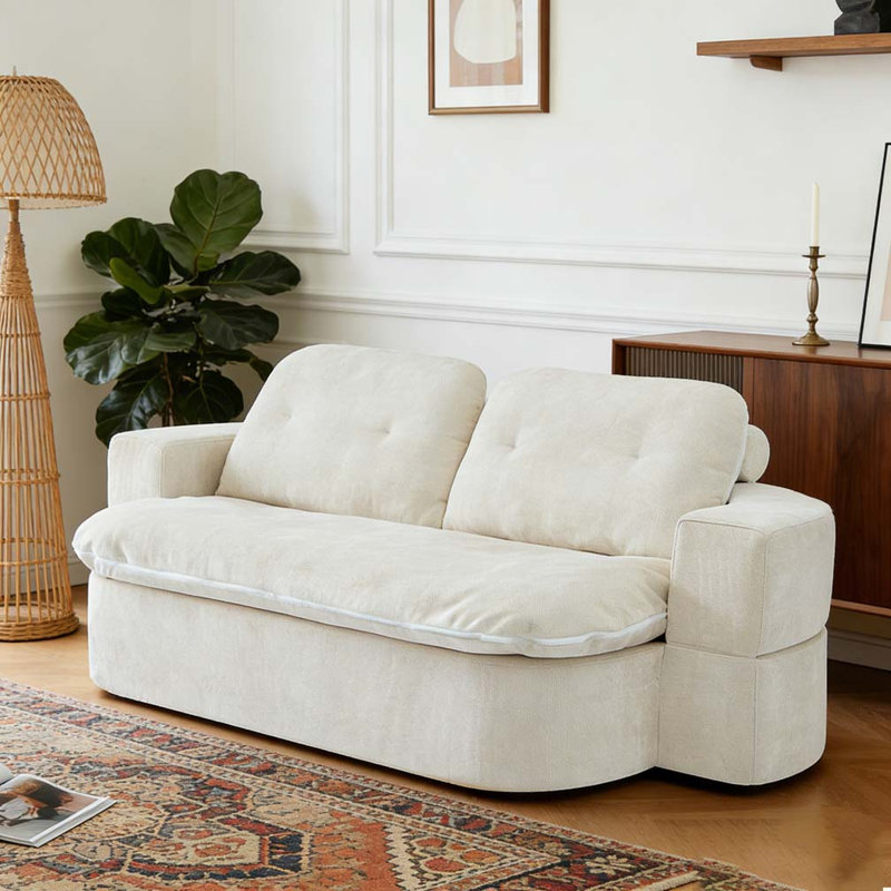 Canapé moderne avec 2 coussins, Beige