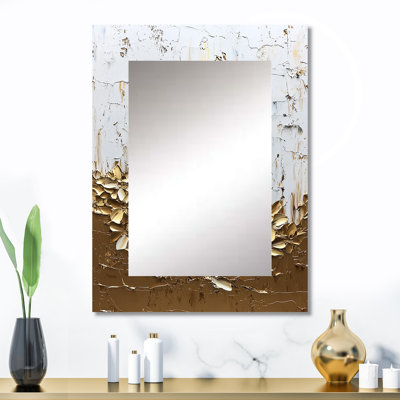 «White An Gold Christianity Cross Dream I» - miroir mural, miroir mural traditionnel unique, reproduction d'art en métal