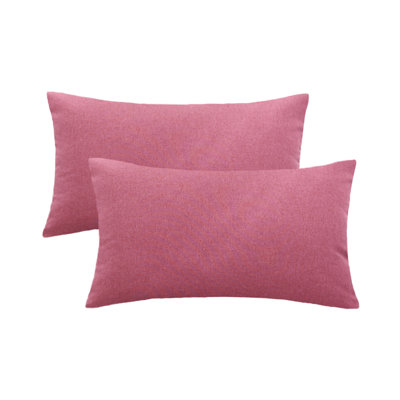 Set of 2 Polyester Indoor/Outdoor Throw Pillows Covers 12"x20" Lumbar support 
