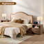 Ensemble de 2 tables de chevet en bois Aaryahi avec poste de recharge, table de chevet cannelée pour chambre à coucher, marron-958527372-958436184