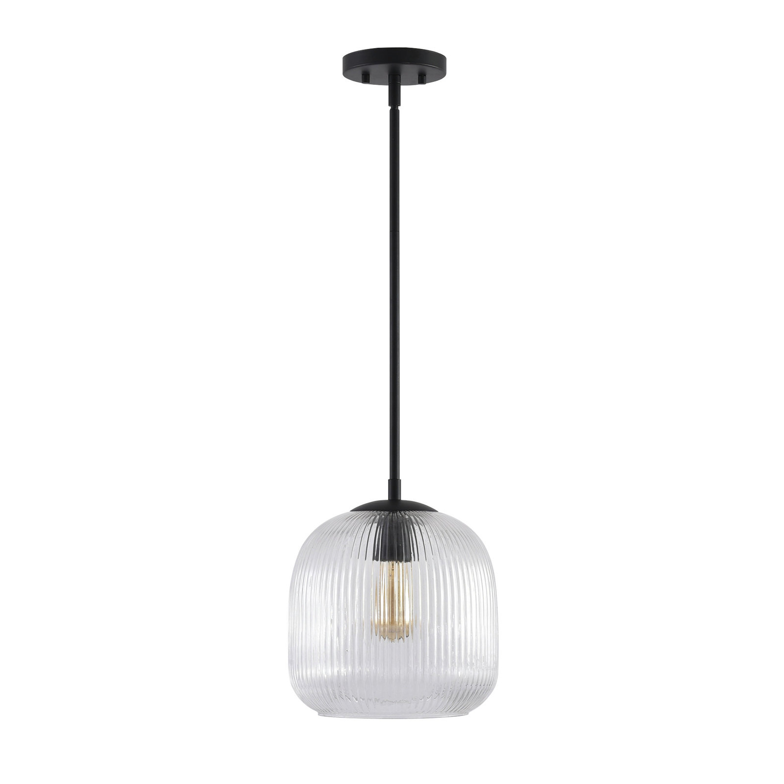 Dimmable Single Light Pendant, Matte Black