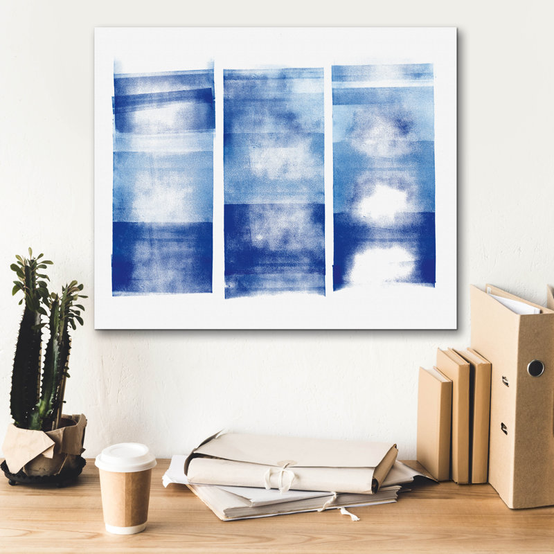  «Blue Geometric Abstract 1» par Wild Apple Portfolio, art mural sur toile, 24 po x 20 po