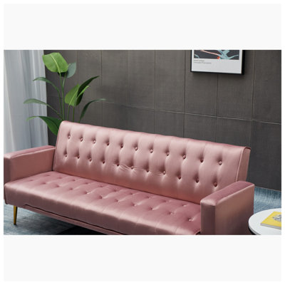 Canapé-lit à 3 places en velours l 75 po x P 32,3 po x H 28,7 po Milhouse Living