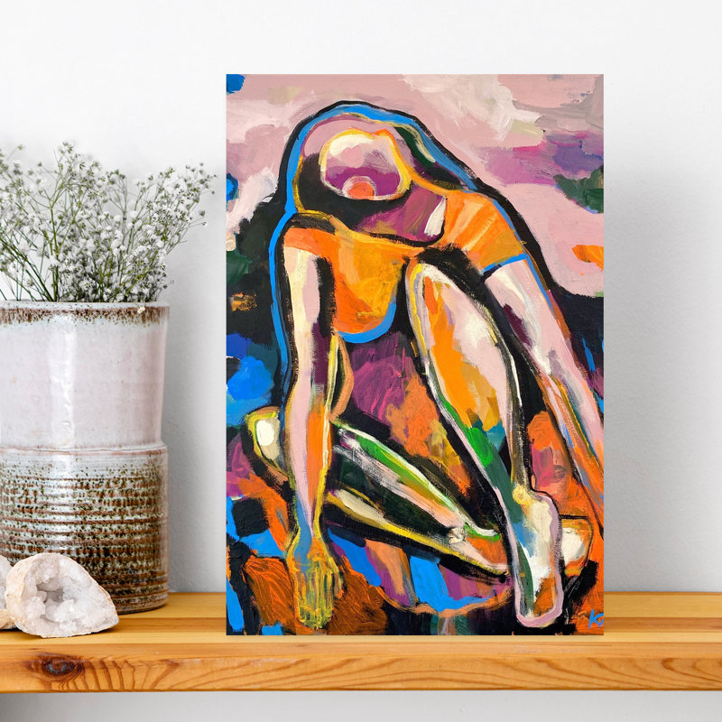 Art contemporain contemporain abstrait, H 18 po x l 12 po
