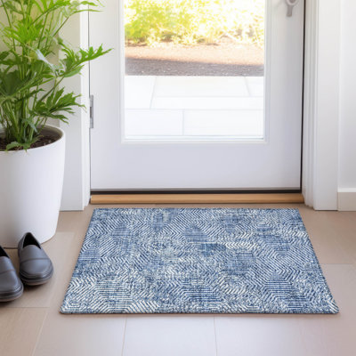 Premium Machine Washable Prisco Navy Rug