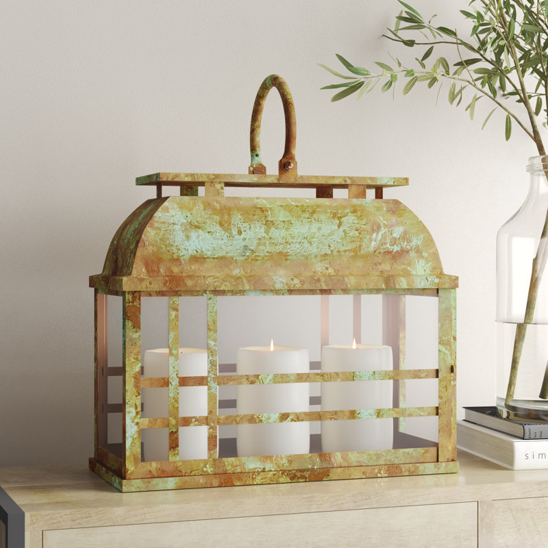 Lanterne de table en verre Hyuk, H 13 po x l 15 po x P 6,5 po