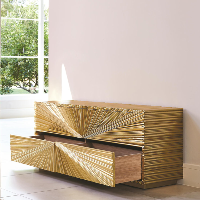 Linenfold Cabinet, Brass