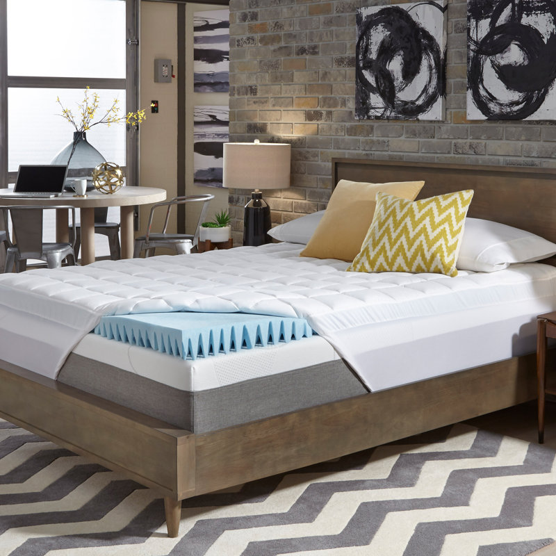 Slumber Solutions Reversible Gel Memory Foam and Fiber 2-Piece Topper, King, 5.5"
