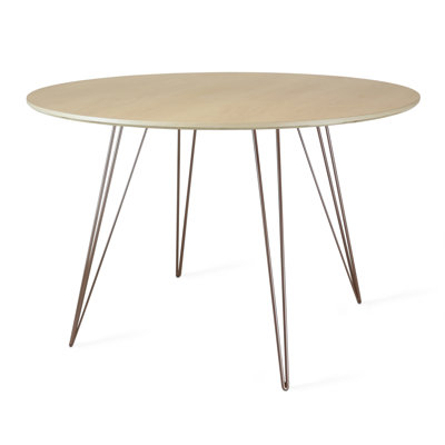 Williams Walnut Round Metal Base Dining Table