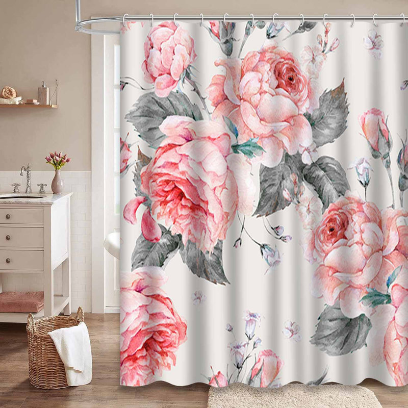Rideau de douche Botanical Rose, L 72 po x l 84 po