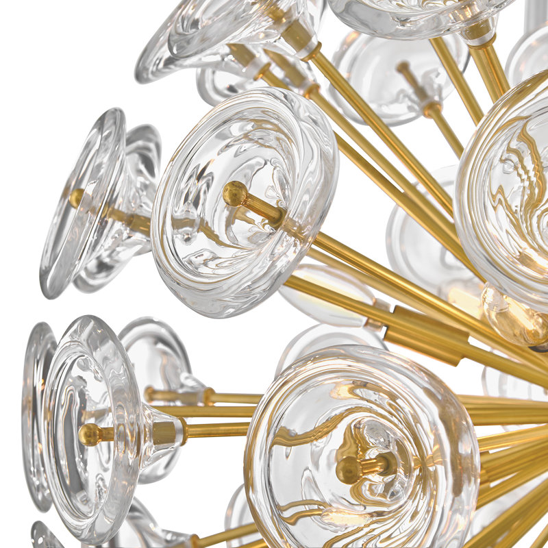 Maya Chandelier, 12 Lights, Clear, 80.75" H x 30" W x 30" D