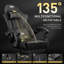 Chaise de jeu avec coussin à ressorts ensachés, chaise de jeu vidéo, chaise d'ordinateur de jeu, chaises ergonomiques avec appui-tête et support lombaire pour adultes, chaise de bureau pivotante en cuir PU, noir-110915889
