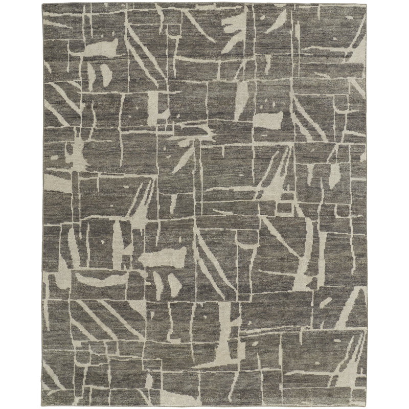 Sutton Transitional Abstract, Taupe/Ivory Area Rug, Rectangle 8'6" x 11'6"
