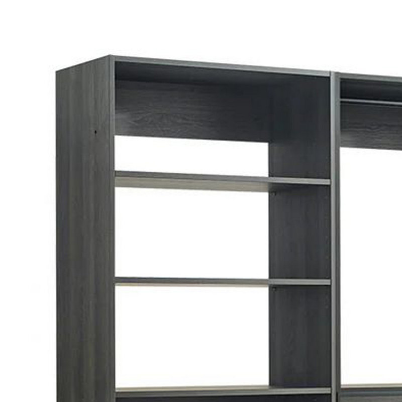 Dee Modular Freestanding Closet System, 4 Drawers, 5 Shelves, Dark Gray