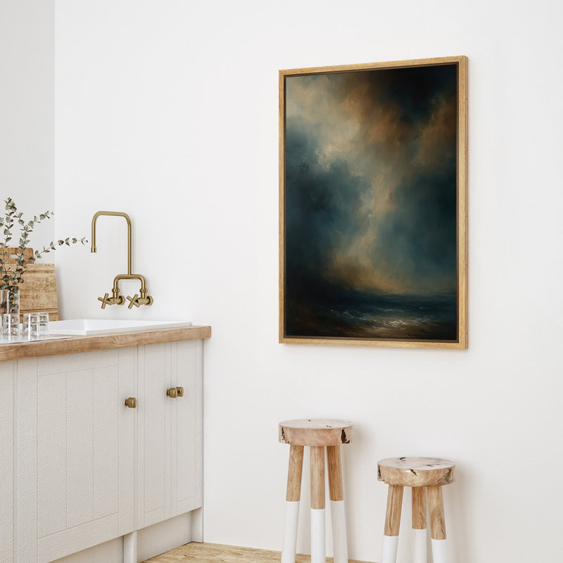 Reproduction d'art abstrait sur toile encadrée pour décoration intérieure moderne, Naturel, H 36 po x l 24 po