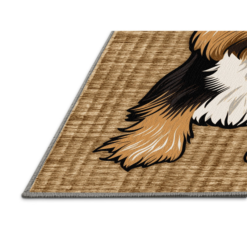  Tapis lavable pour chien Cairn Terrier, Rectangulaire 8 pi x 10 pi