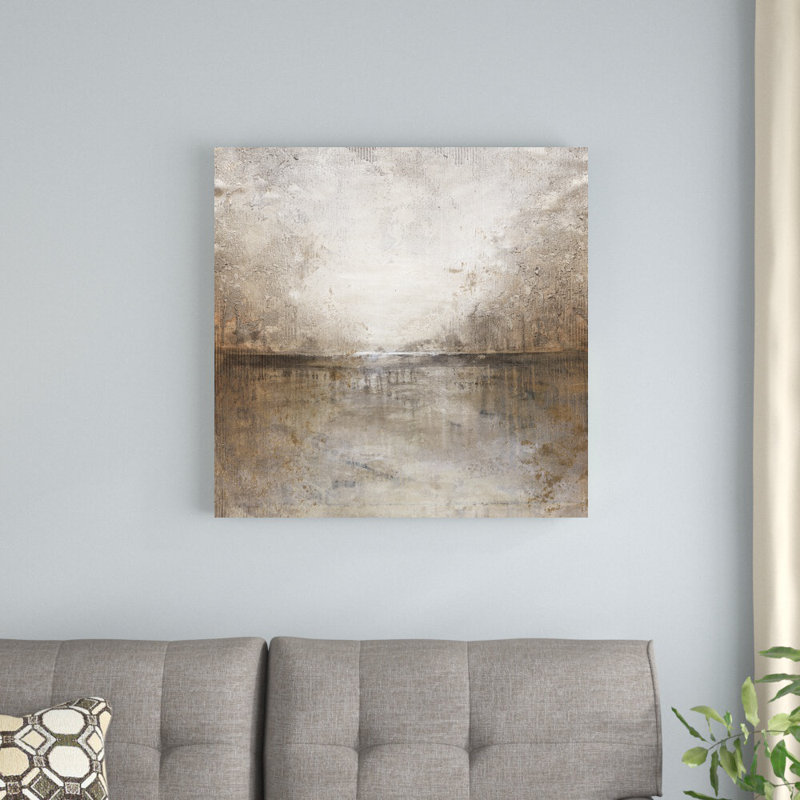 «Soft Square Landscape White Drips», reproduction d'art sur toile tendue, H 30 po x l 30 po