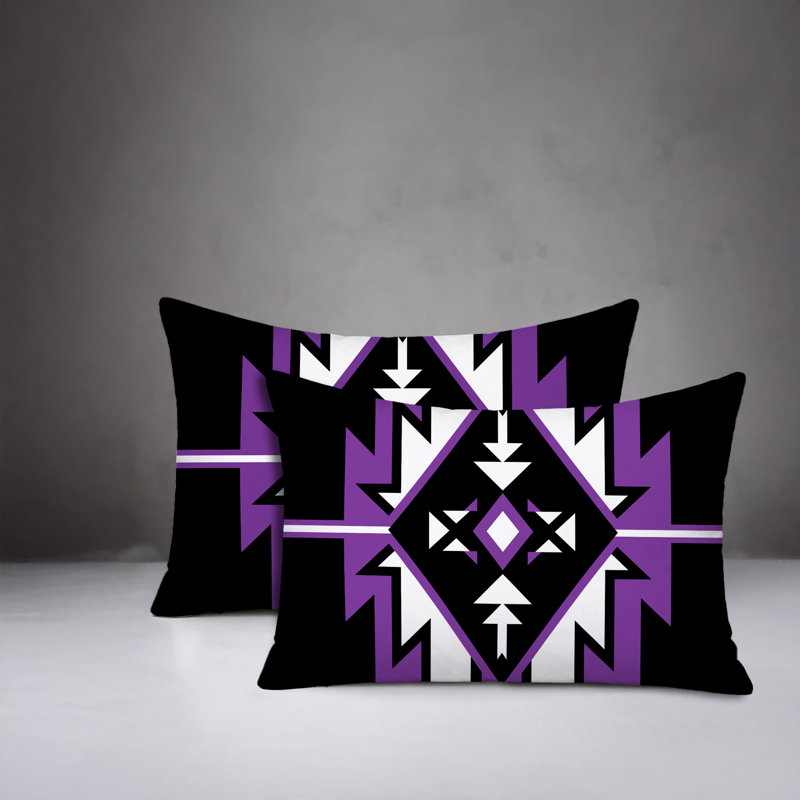 Oreiller réversible intérieur / extérieur Loma, 20 po x 14 po, Purple
