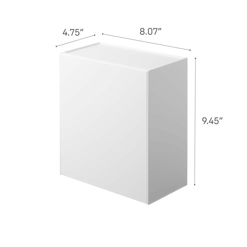 White Wall-Mounted Plastic Storage and Trash Bin