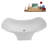67" Streamline Soaking Matte White Stone Resin Freestanding Tub and Tray With Internal Drain in Polished