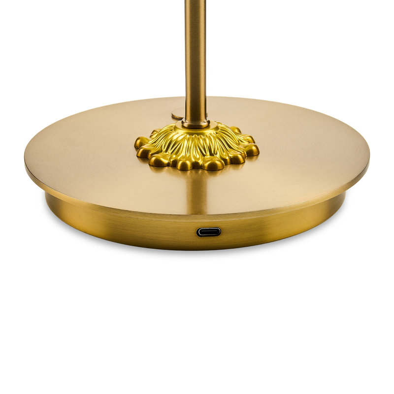 Courtly Check LED Rechargeable Dome Table Lamp