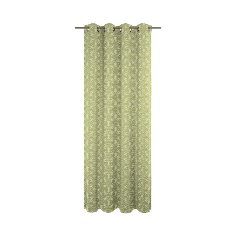 Dellview Retro Floret Eyelet Opaque Curtains, Khaki/Honey dew, 145 W x 225 D cm