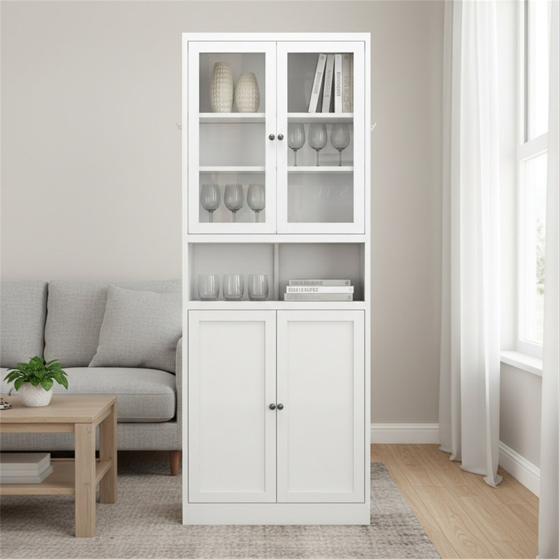 Armoire de cuisine en métal de 72 pouces avec tablettes réglables Structure robuste en acier inoxydable idéale pour la cuisine