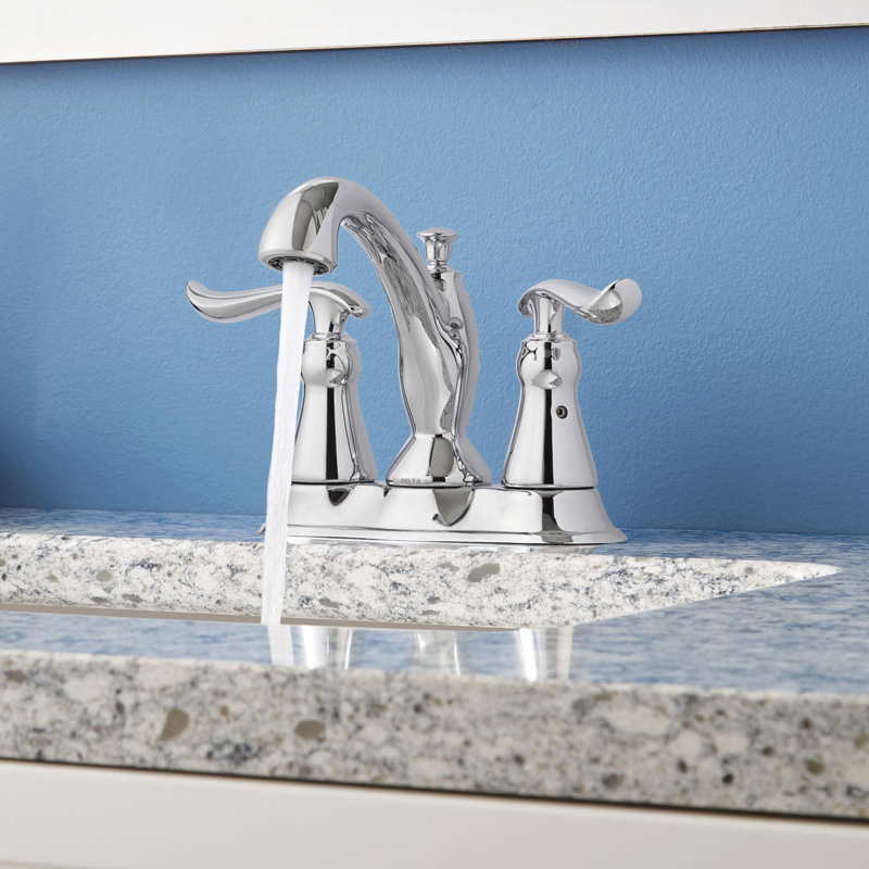 Linden Centerset Bathroom Faucet with Drain Assembly, 2-handle Bathroom Sink Faucet, Chrome