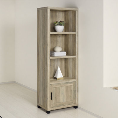 Distressed Pine 3-shelf Engineered Wood Media Tower