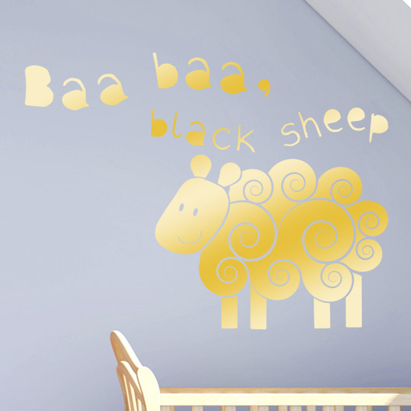 Animals Non-Wall Damaging Wall Decal, Shiny Gold