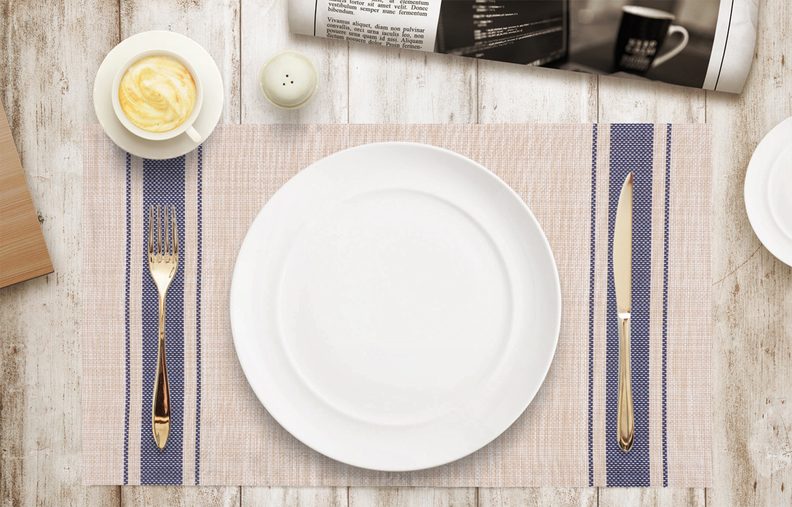 Rialta Placemat, Beige/Blue