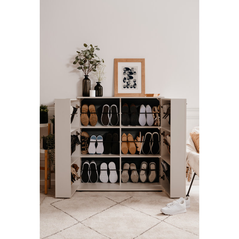 24 Pair Shoe Storage Cabinet, in Grey