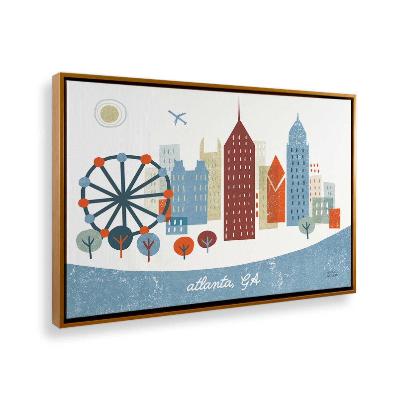 «Atlanta» par Michael Mullan, reproduction d'art, H 36 po x l 48 po, Framed Print without Mat, Doré