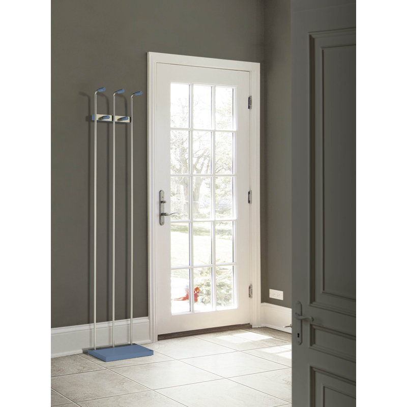 Meacham Iron Freestanding 5 - Hook Coat Rack, Grey