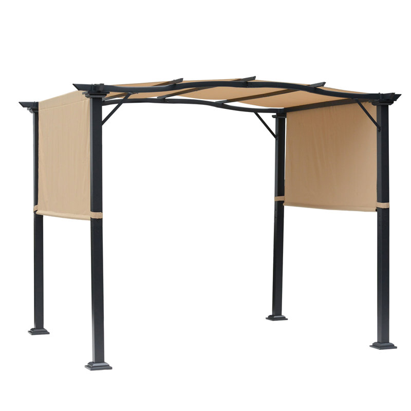 Outsunny 8' x 10' Retractable Pergola Canopy, Outdoor Gazebo with Sun Shade Shelter and Steel Frame